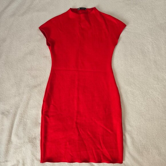 Zara bodycon red mini dress size M - Picture 3 of 14